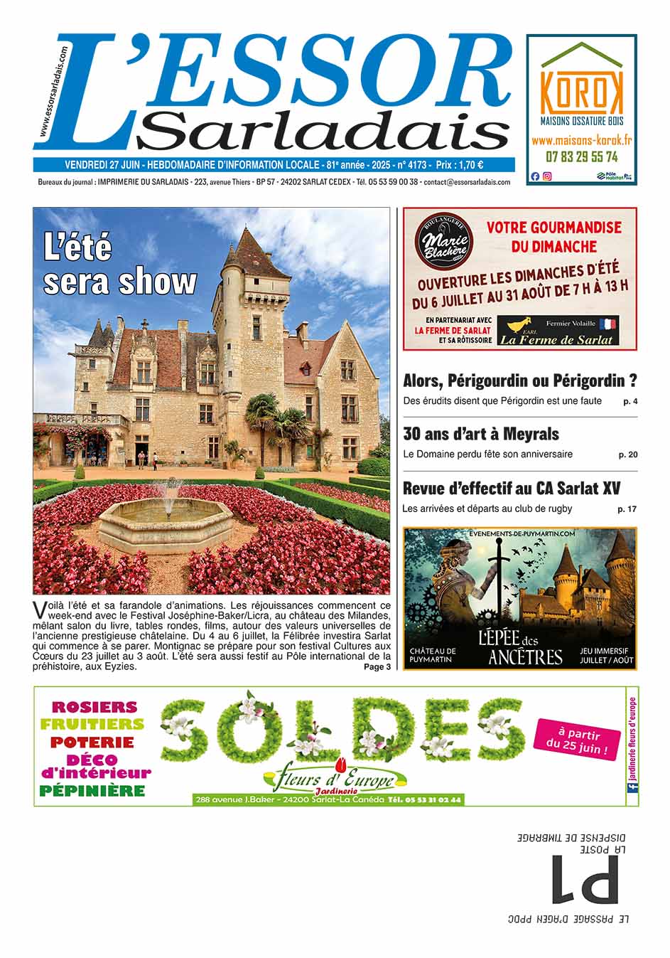 Couverture du journal en cours