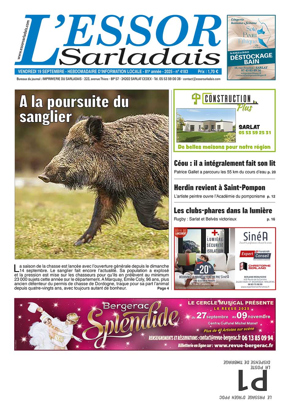 Couverture du journal en cours