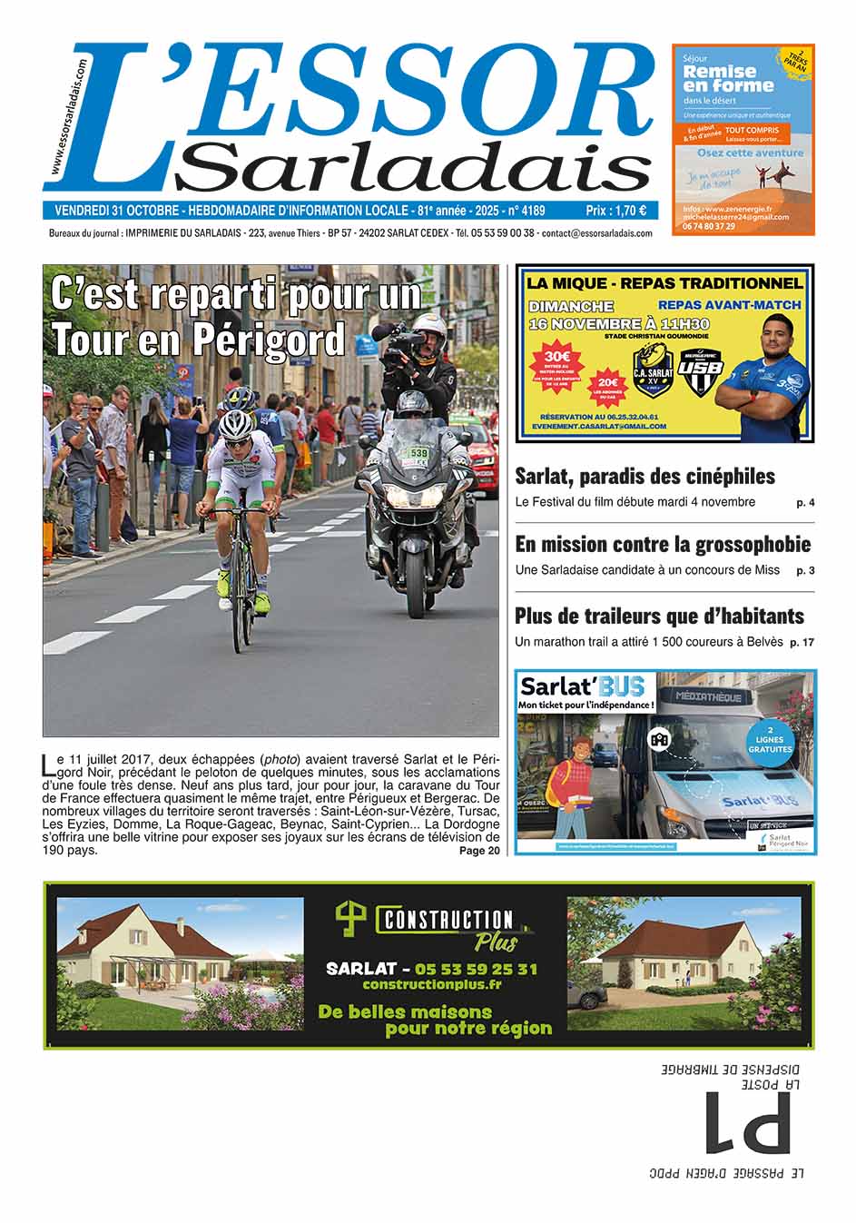 Couverture du journal en cours