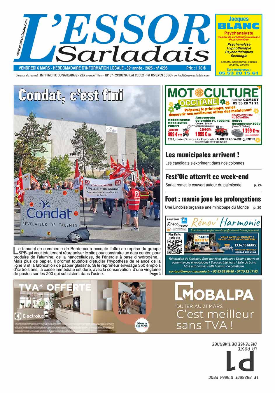 Couverture du journal en cours