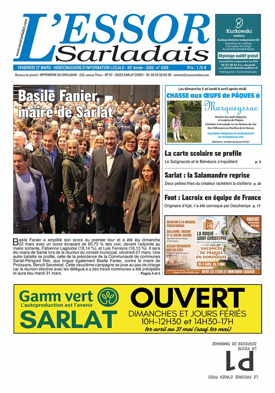 Couverture du journal en cours