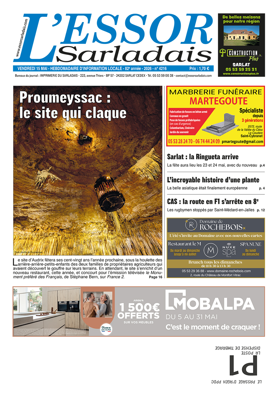 Couverture du journal en cours