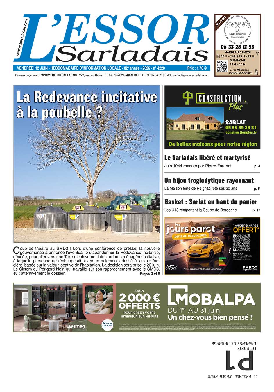 Couverture du journal en cours