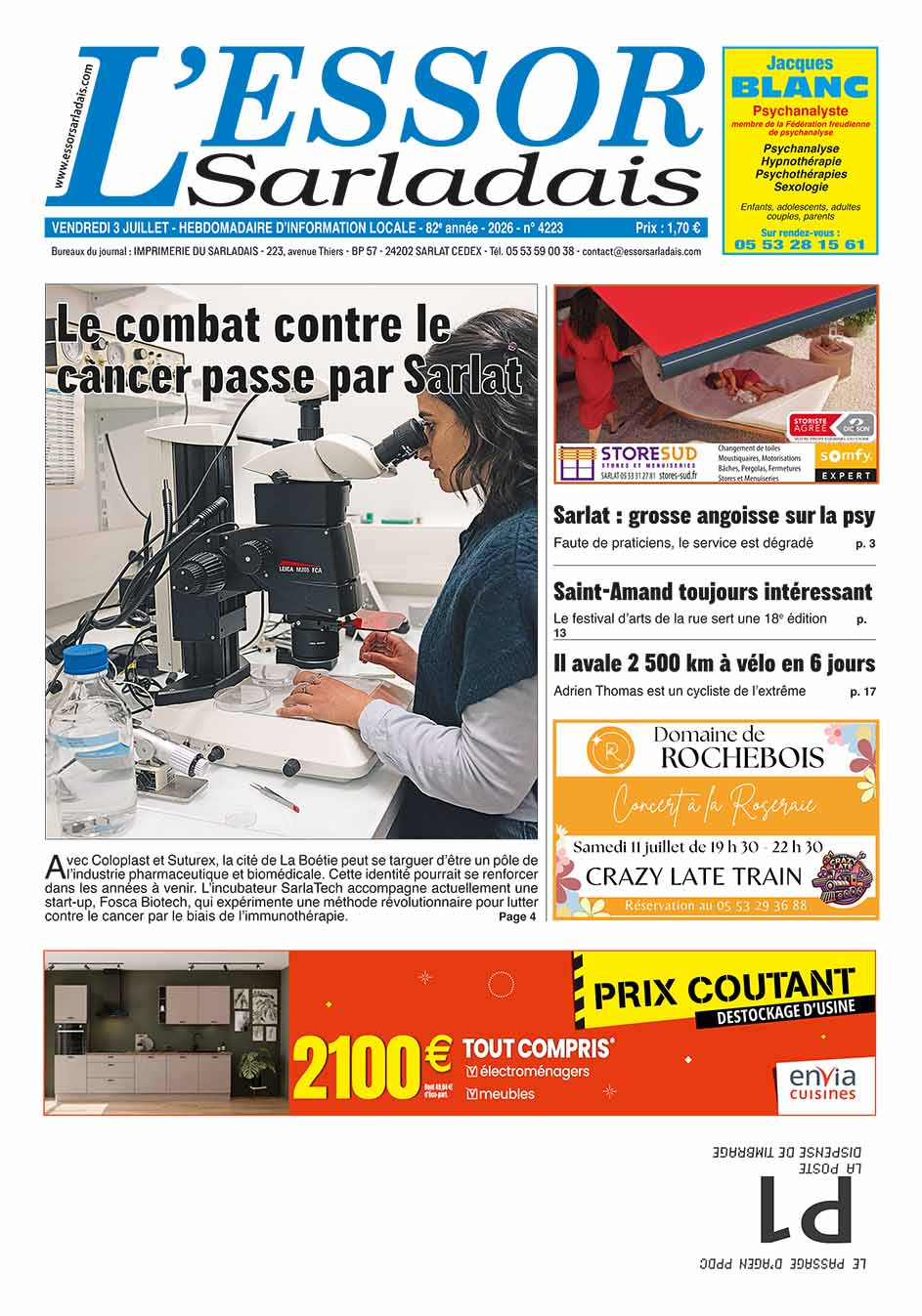 Couverture du journal en cours