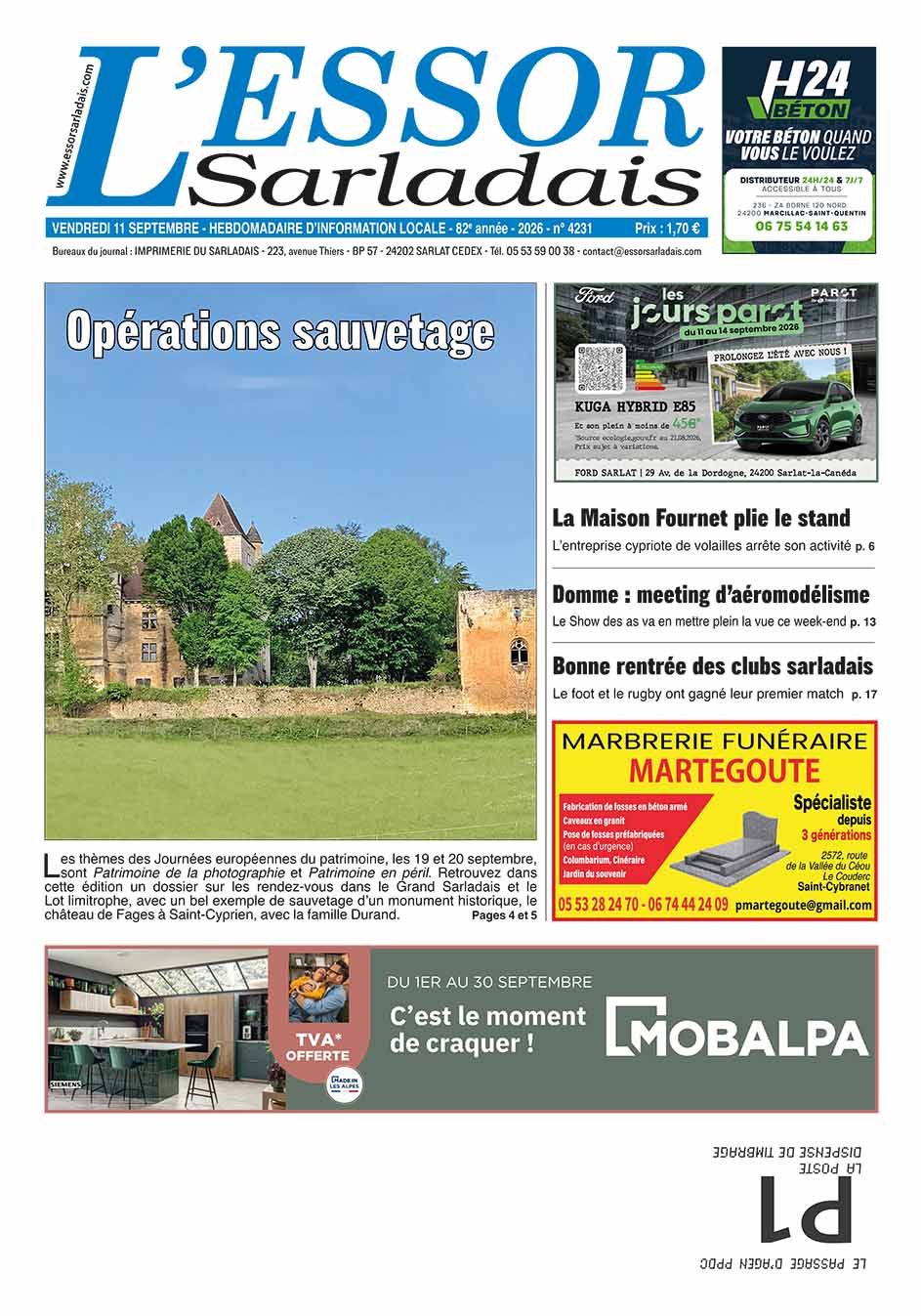 Couverture du journal en cours