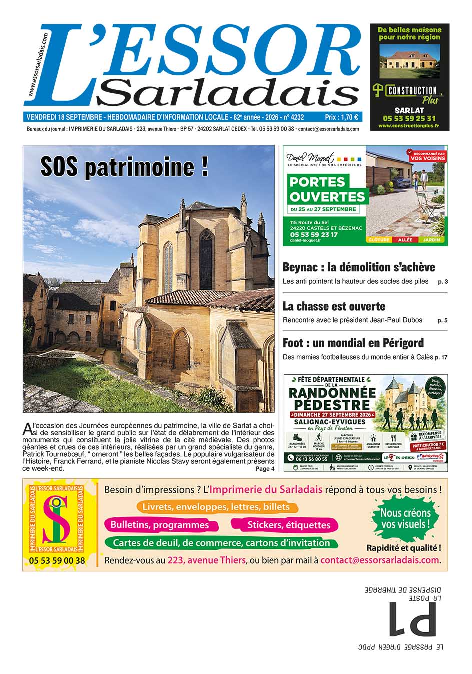 Couverture du journal en cours