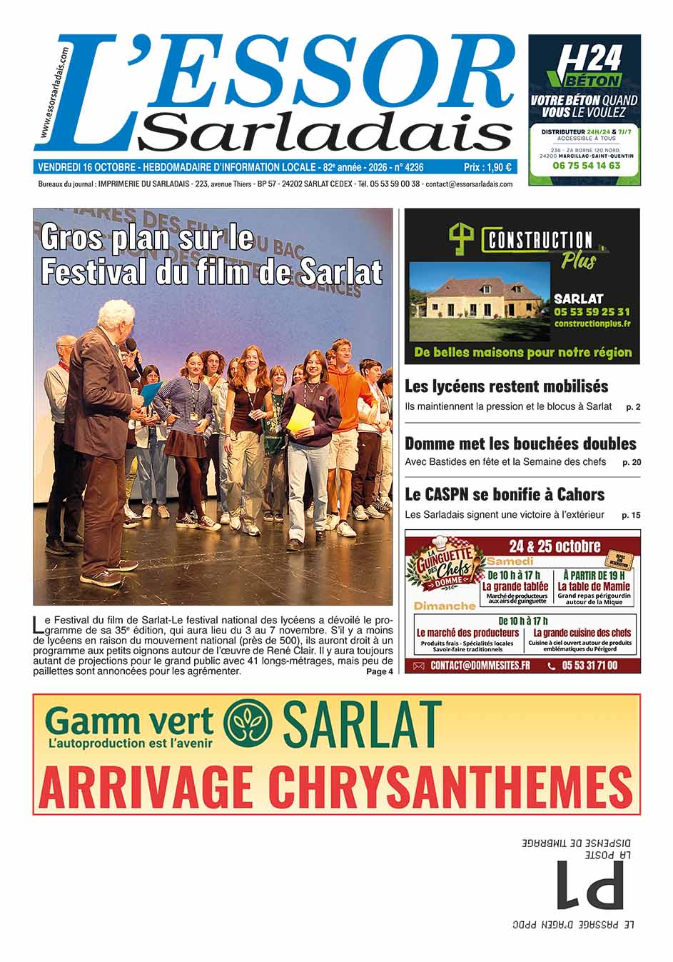 Couverture du journal en cours