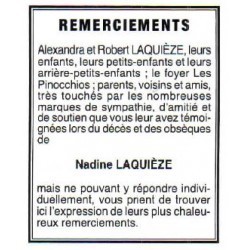 Remerciements / Décès